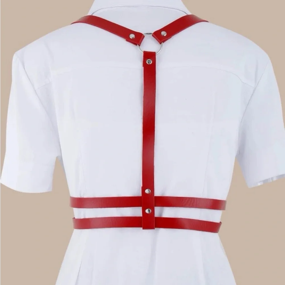 Red Underbust Double Harness Belt New - Picture 4 of 9